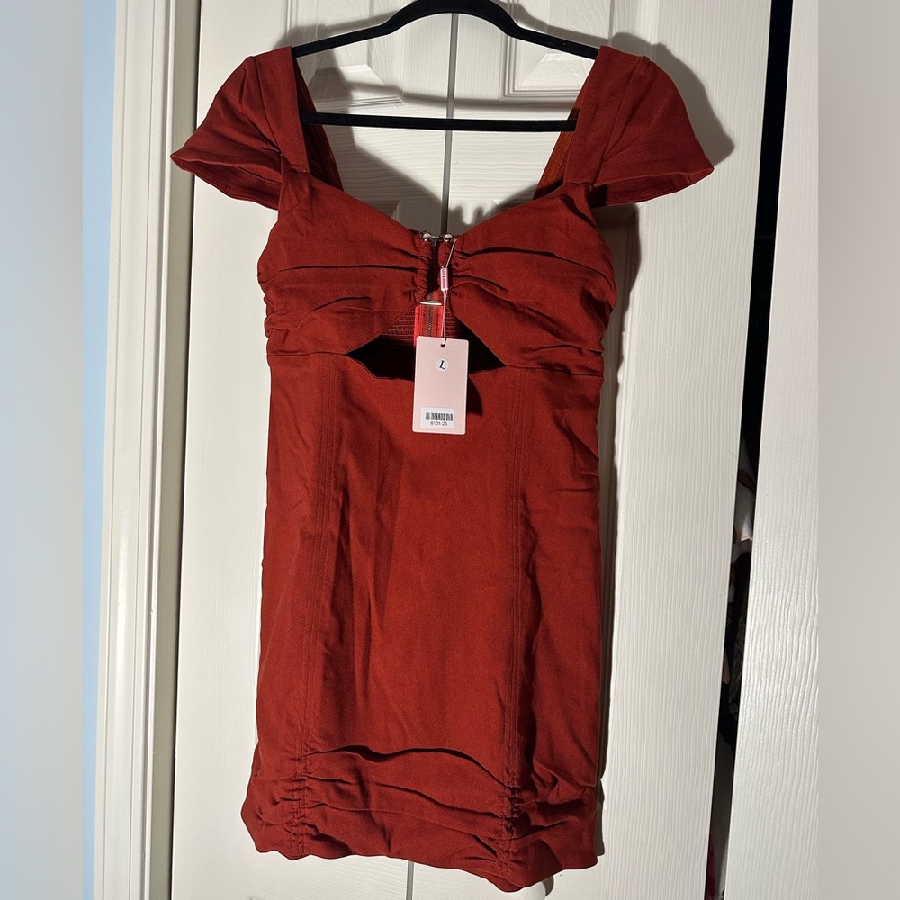 Lily & Peony Chic burnt orange Mini Dress